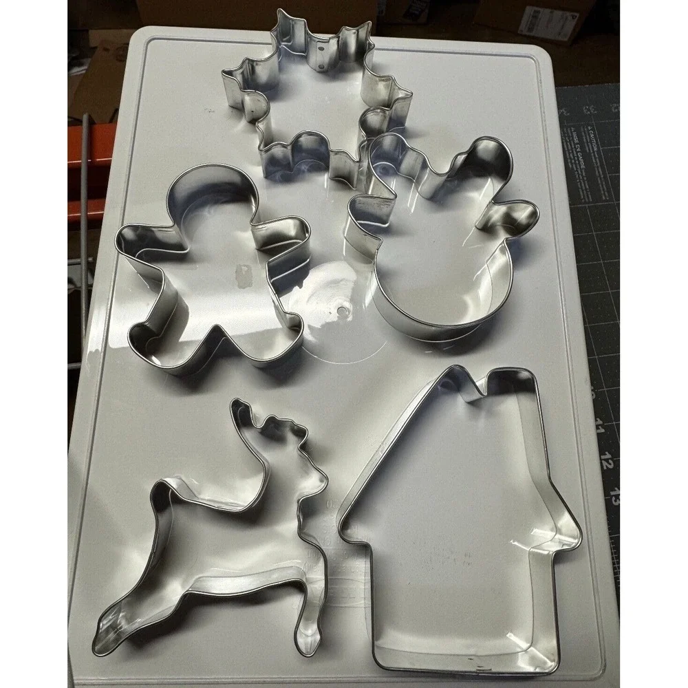 Christmas Cookie Cutter Set - 5 Piece Holiday Cookies Molds Stainless Steel NEW